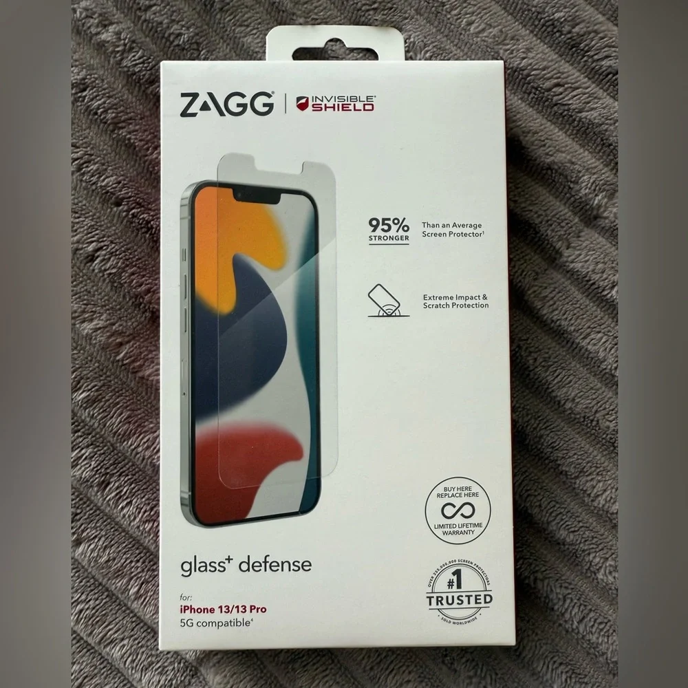 InvisibleShield Glass+ Defense for iPhone 13/13 Pro - Clear